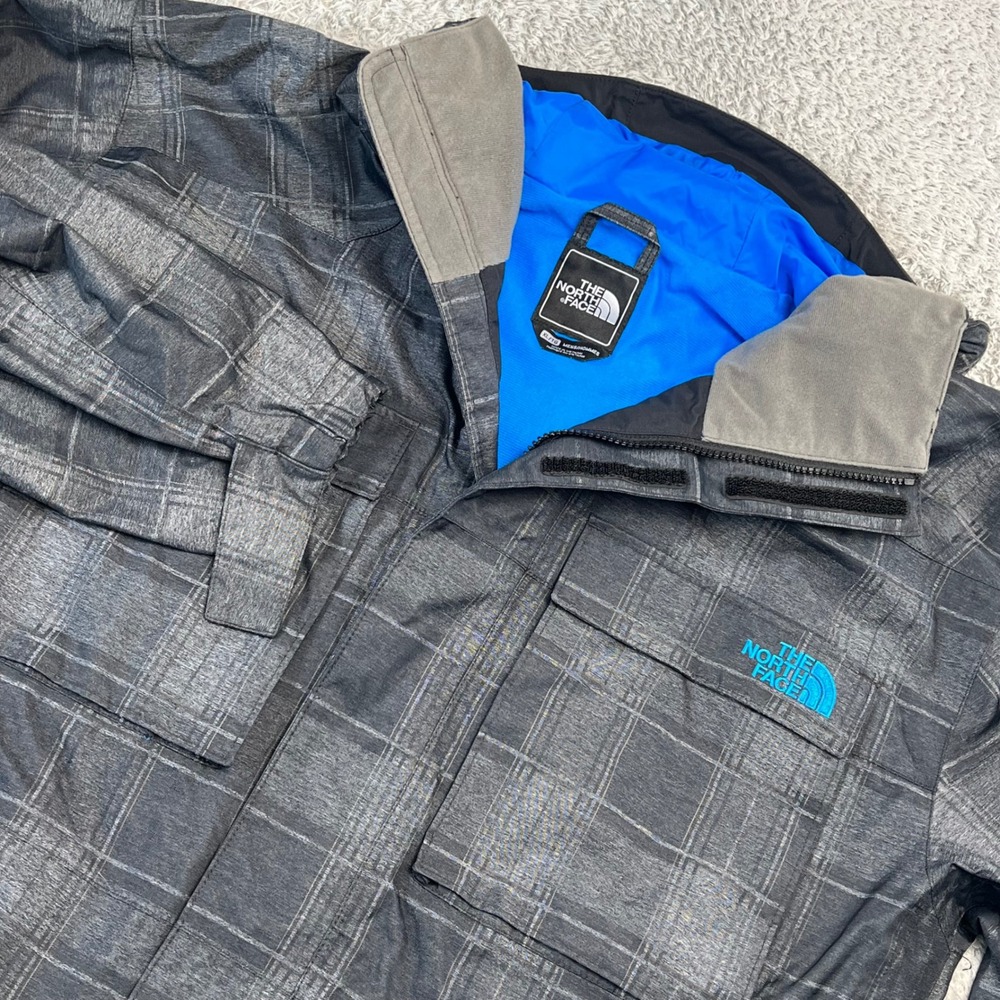 North Face HyVent Plasma Thermal Jacket Mens XL Grey Plaid Technical Performance